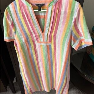 J. Crew Medium Striped Multicolor linen dress